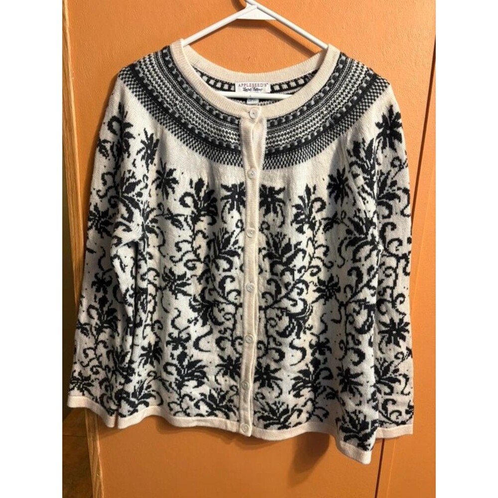 Appleseeds limited edition Grandmacore knit button up sweater jacket cardigan y2